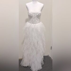 For Love & Lemons Bustier gown in white